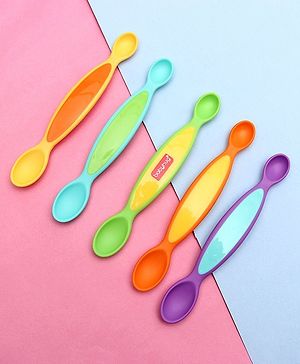 Babyhug Dual Scoop Spoons Set of 5 - Multicolor