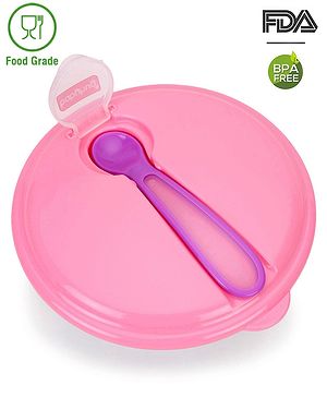 Babyhug Suction Bowl With Spoon Pink Purple - 300 ml - 300 ml Purple