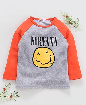 Lekeer Kids Full Sleeves Tee Nirvana Print - Grey