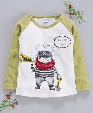 Meng Wa Full Raglan Sleeves Pirate Print - Green
