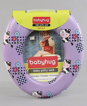 Babyhug Cushioned Baby Potty Seat Cow  Print - Purple