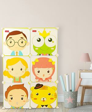 Babyhug 6 Cabinets Detachable Storage Unit Cartoon Print - Green