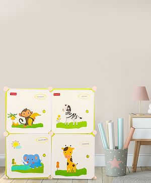 Babyhug 4 Layered Detachable Storage Unit Animal Print - Green