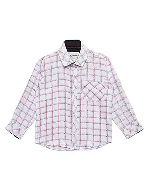AJ Dezines Checkered Full Sleeves Shirt - White