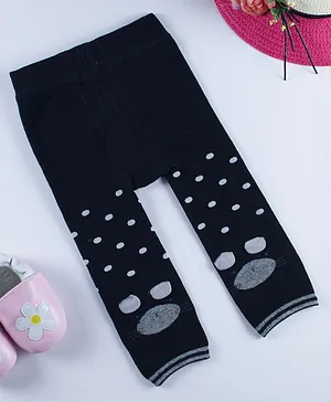 Kidofash Bunny Pattern Stockings - Black