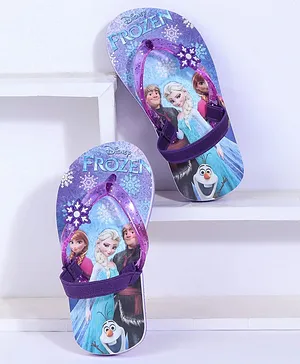 Disney Frozen Flip Flops With Back Strap - Purple
