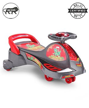 Babyhug Dragon Gyro Swing Car - Grey Red