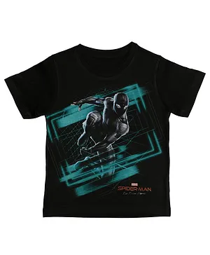 Marvel By Crossroads Spider-Man Print Half Sleeves T-Shirt - Black