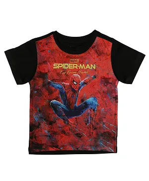 Marvel By Crossroads Spider-Man Print Half Sleeves T-Shirt  - Red