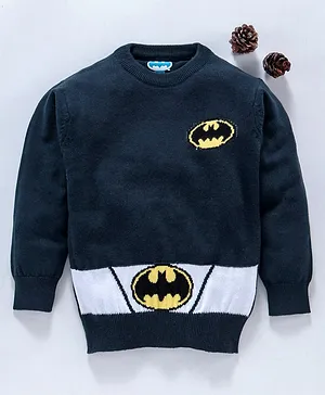 Mom's Love Full Sleeves Sweater Batman Design - Navy