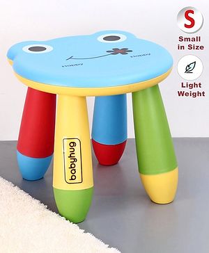 Babyhug Small Size Stool Frog Design - Blue| Easy to Assemble| Step Stool| Bathroom Stool| Indoor & Outdoor Use