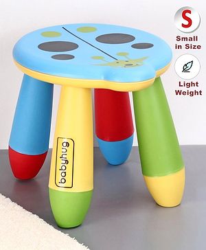 Babyhug Lightweight Stool Ladybug Design  Blue| Easy to Assemble| Step Stool| Bathroom Stool| Indoor & Outdoor Use