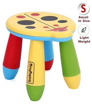 Babyhug Stool Ladybug Design - Yellow Multicolor| Easy to Assemble| Step Stool| Bathroom Stool| Indoor & Outdoor Use
