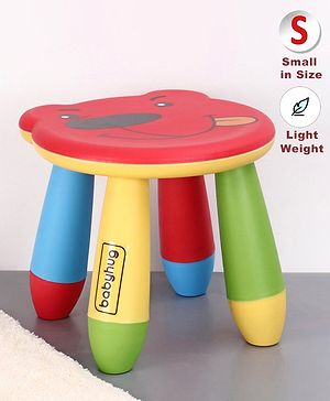 Babyhug Small Size Stool Bear Design - Red| Easy to Assemble| Step Stool| Bathroom Stool| Indoor & Outdoor Use