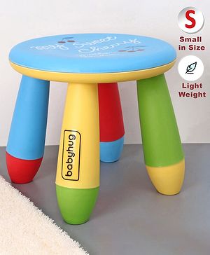Babyhug Small Size Stool Cherry Print - Blue & Multicolor & Multicolor| Easy to Assemble| Step Stool| Bathroom Stool| Indoor & Outdoor Use