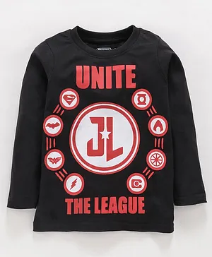 Eteenz Full Sleeves Tee Justice League Print - Black