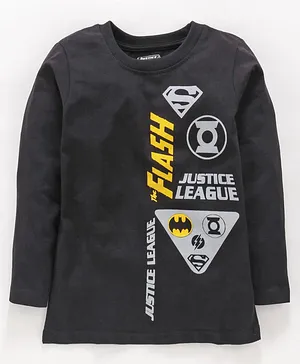 Eteenz Full Sleeves Tee Justice League Print - Black