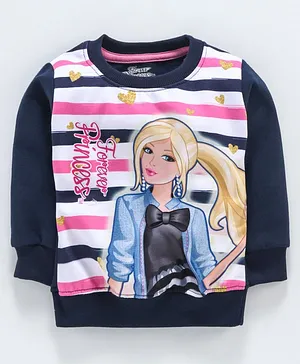 Eteenz Full Sleeves Sweatshirt Girl Print - Navy