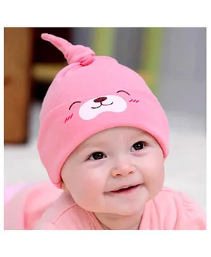 Syga Puppy Long Tailed Design Baby Cotton Cap Pink - Diameter 17 cm