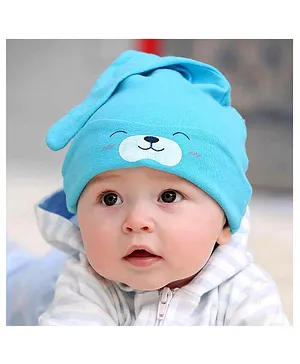 Syga Puppy Long Tailed Design Baby Cotton Cap Blue - Diameter 17 cm