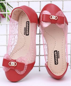 Cute Walk by Babyhug Bellies Bow Applique Embellished - Red