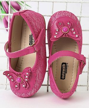 Cute Walk by Babyhug Bellies Butterfly Applique - Dark Pink