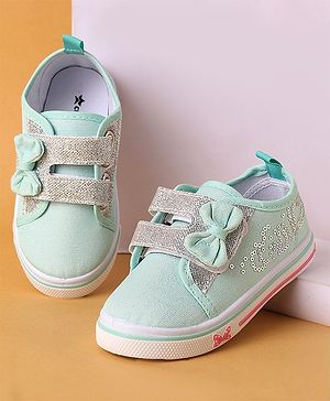 Cute Walk by Babyhug Casual Shoes With Bow - Light Blue