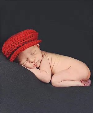 Love Crochet Art Golf Cap - Red