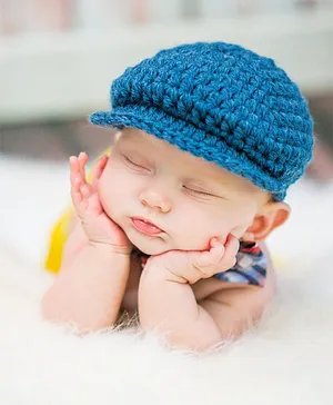 Love Crochet Art Golf Cap - Blue