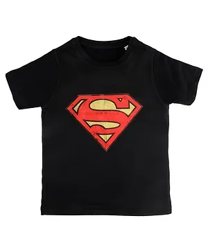 Superman By Crossroads Printed Half Sleeves T-Shirt - Black