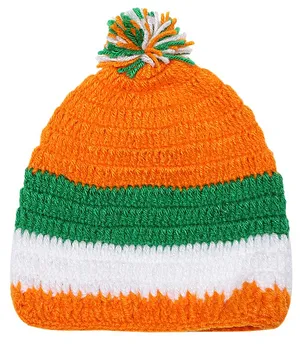 MayRa Knitted Colorful Woolen Cap - Orange