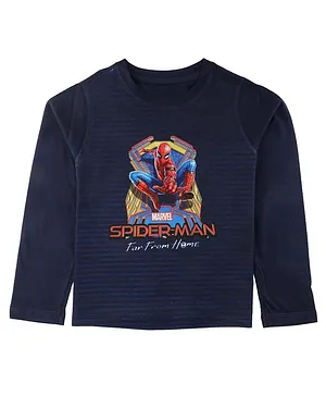 Marvel By Crossroads Spider Man Full Sleeves Tee - Navy Blue