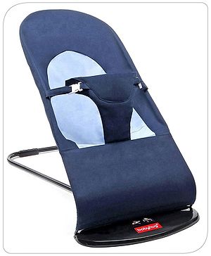 Babyhug Light weight Baby Bouncer with Safety Harness - Navy Blue Babyhug Light weight Baby Bouncer with Safety Harness - Navy Blue