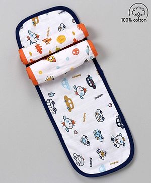 Babyhug 100% Cotton Muslin Burp Cloth Pack Of 3 - Mulitcolor