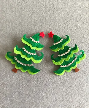 Kalacaree Christmas Tree Theme 1 Pair Of Alligator Clip - Green