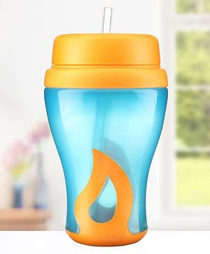 Babyhug Slide Straw Sipper - Orange Blue