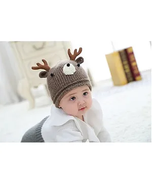Ziory Knitted Hand Hook Cap - Brown