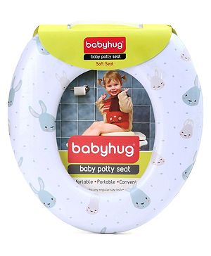 Babyhug Potty Seat Rabbit Print - White