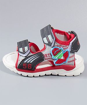 Cute Walk by Babyhug Sandals Basketball Patch - Red