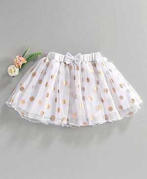 Babyhug Skirt Polka Dot Print - White