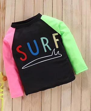 Kookie Kids Full Sleeves Sun Top Surf Print - Multicolor