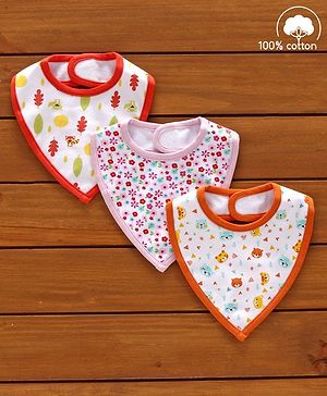Babyhug Cotton Bibs Set of 3 - Multicolor