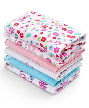 Babyhug 100% Cotton Wash Cloth Pack of 6 - Multicolor