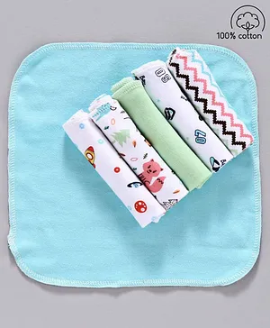Babyhug 100% Cotton Wash Cloth Pack of 6 - Multicolor