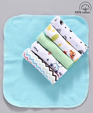 Babyhug 100% Cotton Wash Cloth Pack of 6 - Multicolor