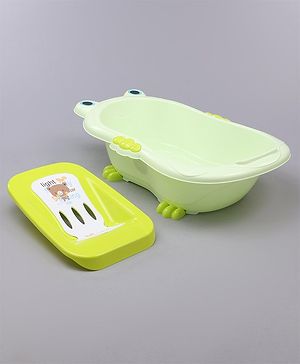 Babyhug Bath Tub With Bath Tray Animal Print - Yellow