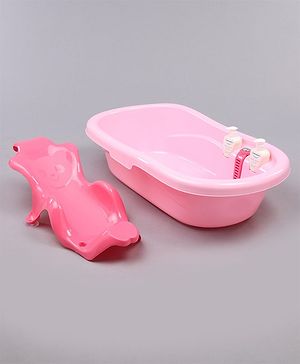 Babyhug Bath Tub Set With Bath Wash  - Pink