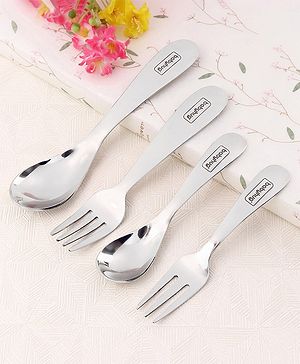 Babyhug Stainless Steel Spoon & Fork Set - Pack of 4