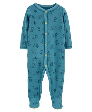 Carter's Lion Snap-Up Thermal Sleepsuit - Blue