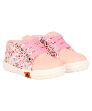 Buckled Up Butterfly Print Lace Up Shoes - Pink